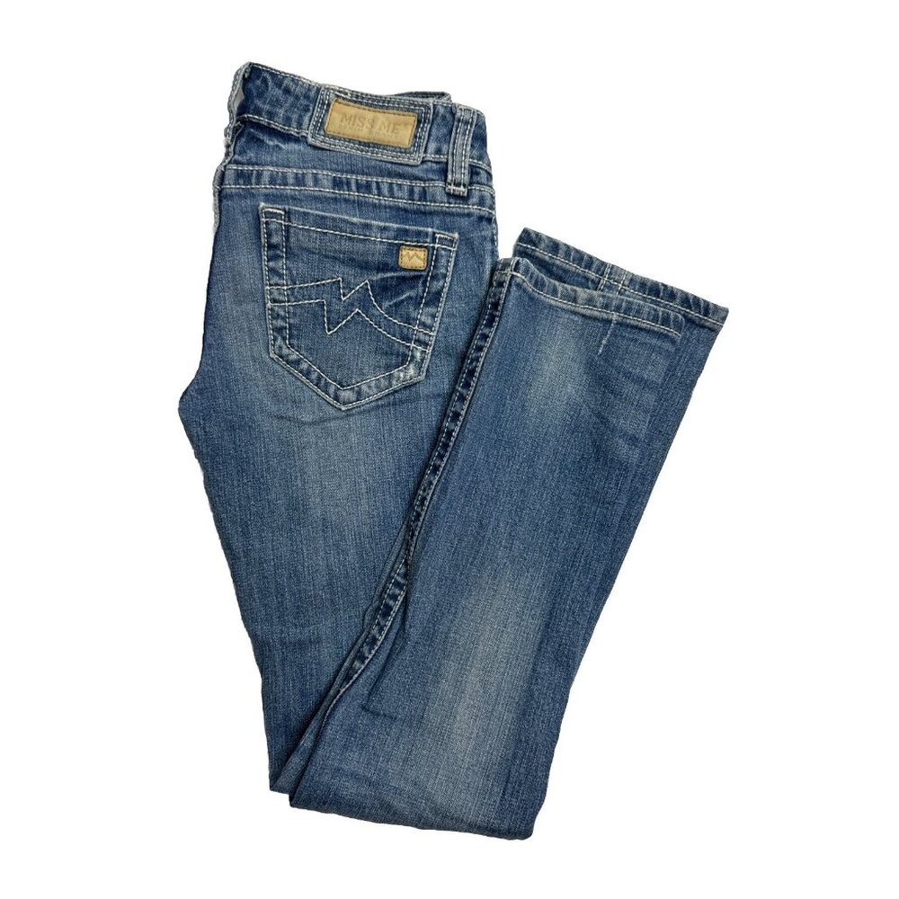 Miss Me Womens 26X31 Blue Denim Jeans Skinny Stretch Sunny
